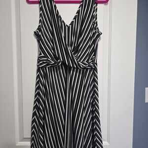 Candie's Black and White Chevron Midi Dress